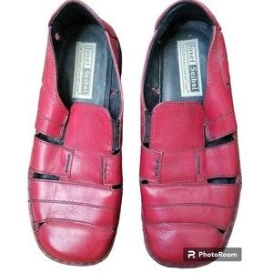Josef Seibel Red Leather Slip On Womens Comfort Shoes Size EU 37
